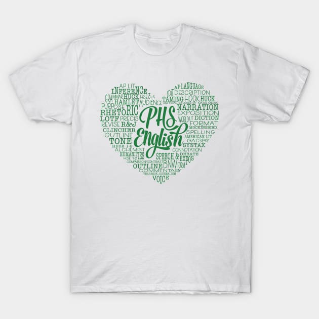 PHS English Love Tshirt English Teacher T Shirt TeePublic
